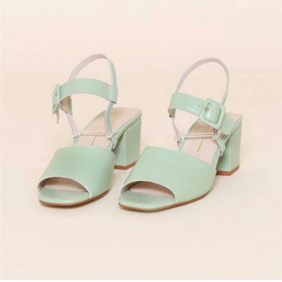 INTENTIONALLY BLANK Shoes - INTENTIONALLY BLANK Mint Green Block Heel Sandals